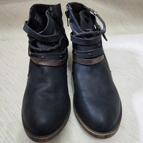 SO Sonoma Kohls black ankle fashion boots womens sz. 8M chunk heel - Picture 10 of 11